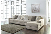 Ardsley Pewter 3 - Piece Large RAF Sofa Chaise - Gate FurnitureSectional