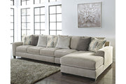 Ardsley Pewter 3 - Piece Large RAF Sofa Chaise - Gate FurnitureSectional