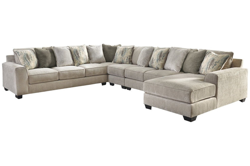 Ardsley Pewter 5 - Piece Large RAF Sectional - Gate FurnitureSectional