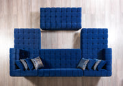 Ariana Blue Velvet Double Chaise Sectional - Gate FurnitureSectional