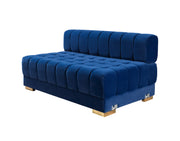 Ariana Blue Velvet Double Chaise Sectional - Gate FurnitureSectional