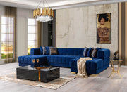Ariana Blue Velvet Double Chaise Sectional - Gate FurnitureSectional