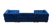 Ariana Blue Velvet Double Chaise Sectional - Gate FurnitureSectional