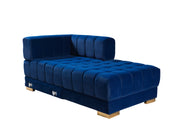 Ariana Blue Velvet Double Chaise Sectional - Gate FurnitureSectional