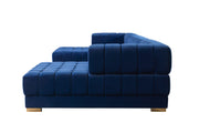 Ariana Blue Velvet Double Chaise Sectional - Gate FurnitureSectional