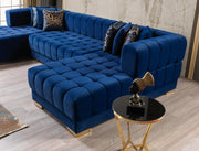 Ariana Blue Velvet Double Chaise Sectional - Gate FurnitureSectional