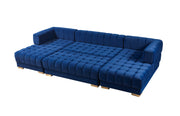 Ariana Blue Velvet Double Chaise Sectional - Gate FurnitureSectional