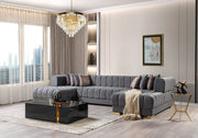 Ariana Gray Velvet Double Chaise Sectional [ETA: 3/10] - ARIANAGRAY-SEC