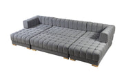 Ariana Gray Velvet Double Chaise Sectional [ETA: 3/10] - ARIANAGRAY-SEC