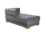 Ariana Gray Velvet Double Chaise Sectional [ETA: 3/10] - ARIANAGRAY-SEC