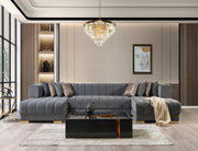 Ariana Gray Velvet Double Chaise Sectional [ETA: 3/10] - ARIANAGRAY-SEC