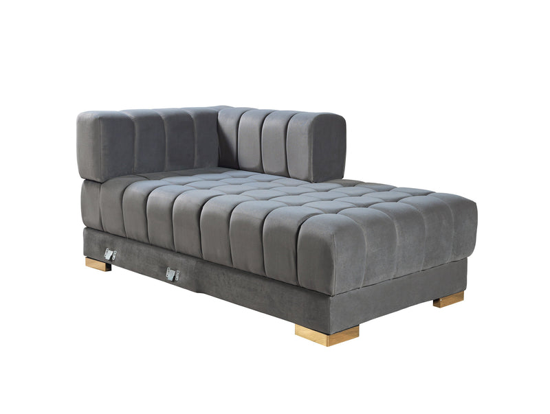 Ariana Gray Velvet Double Chaise Sectional [ETA: 3/10] - ARIANAGRAY-SEC