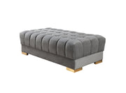 Ariana Gray Velvet Double Chaise Sectional [ETA: 3/10] - ARIANAGRAY-SEC