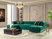 Ariana Green Velvet Double Chaise Sectional [ETA: 3/10] - ARIANAGREEN-SEC