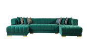 Ariana Green Velvet Double Chaise Sectional [ETA: 3/10] - ARIANAGREEN-SEC
