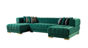 Ariana Green Velvet Double Chaise Sectional [ETA: 3/10] - ARIANAGREEN-SEC