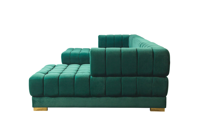 Ariana Green Velvet Double Chaise Sectional [ETA: 3/10] - ARIANAGREEN-SEC