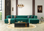 Ariana Green Velvet Double Chaise Sectional [ETA: 3/10] - ARIANAGREEN-SEC