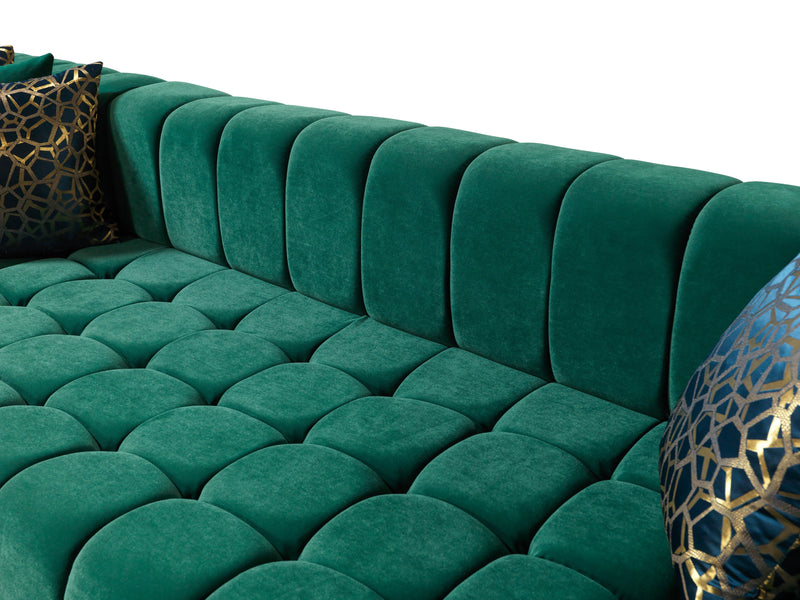 Ariana Green Velvet Double Chaise Sectional [ETA: 3/10] - ARIANAGREEN-SEC