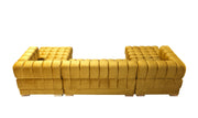 Ariana Mustard Velvet Double Chaise Sectional - Gate FurnitureSectional