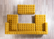 Ariana Mustard Velvet Double Chaise Sectional - Gate FurnitureSectional