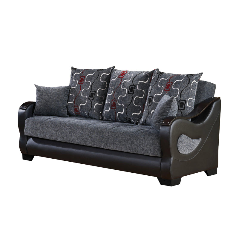 Arizona 62 in. Convertible Sleeper Loveseat in Smoky Grey with Storage - Gate FurnitureLoveseat