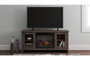 Arlenbry Gray 60" TV Stand with Electric Fireplace - Gate FurnitureTV Stand