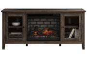 Arlenbry Gray 60" TV Stand with Electric Fireplace - Gate FurnitureTV Stand