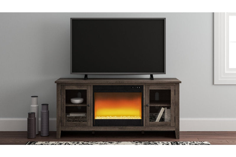 Arlenbry Gray 60" TV Stand with Electric Fireplace - Gate FurnitureTV Stand