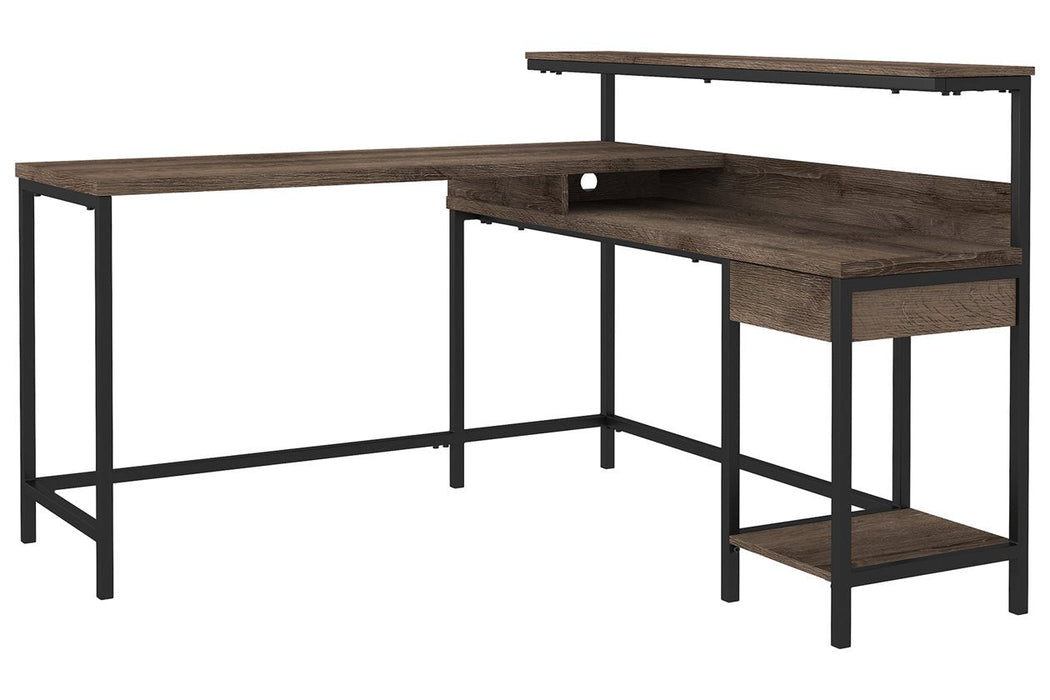 Arlenbry Gray Home Office L-Desk with Storage - H275-24 - Gate Furniture