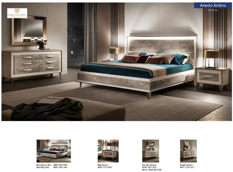Arredoambra Bedroom By Arredoclassic With Single Dresser Set - Gate FurnitureBedroom Set