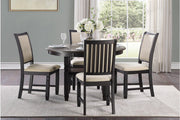 Asher Black/Brown Round 5 - Piece Dining Room Set - Gate FurnitureDining Room Set
