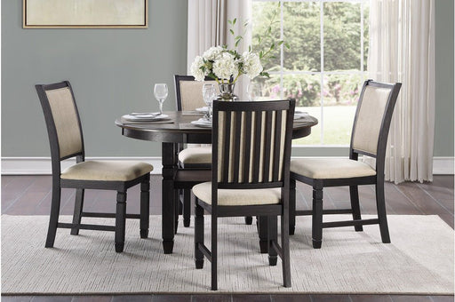 Asher Black/Brown Round 5 - Piece Dining Room Set - Gate FurnitureDining Room Set