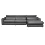 Ashland Dark Gray Leather RAF Sectional - Gate FurnitureSectional