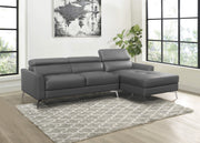 Ashland Dark Gray Leather RAF Sectional - Gate FurnitureSectional
