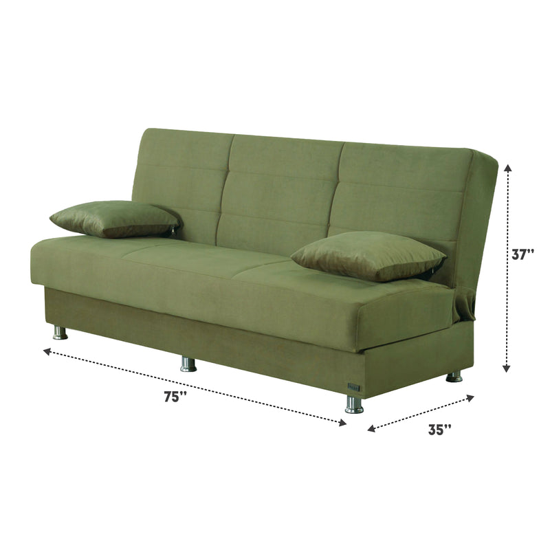 Atlanta 75 in. Convertible Sleeper Sofa in Green with Storage - Gate FurnitureSleeper Sofa