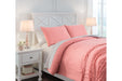 Avaleigh Pink/White/Gray Full Comforter Set - Q702003F - Gate Furniture