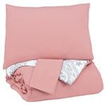 Avaleigh Pink/White/Gray Full Comforter Set - Q702003F - Gate Furniture