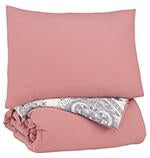 Avaleigh Pink/White/Gray Twin Comforter Set - Q702001T - Gate Furniture