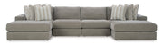 Avaliyah Ash 4 - Piece Double Chaise Sectional - Gate FurnitureSectional