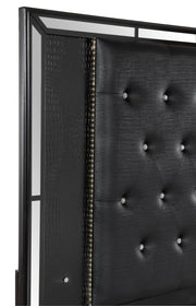 Aveline Black LED Upholstered Panel Bedroom Set - Gate FurnitureBedroom Set