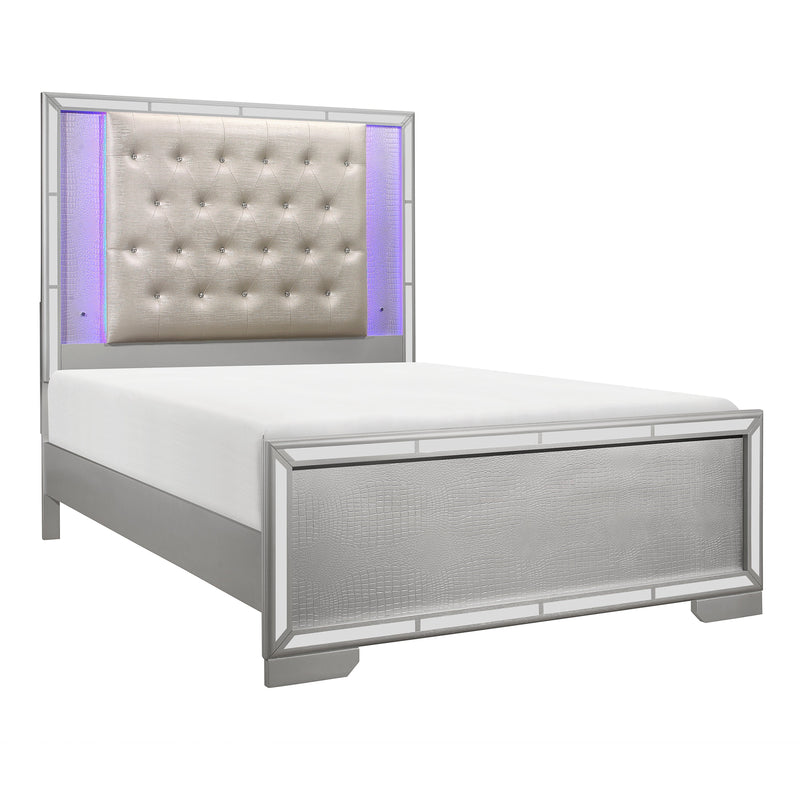 Aveline Silver LED Upholstered Panel Bedroom Set - Gate FurnitureBedroom Set