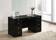 Avery Black Makeup Vanity Set with Lighted Mirror - Gate FurnitureVanity Set