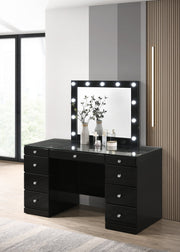 Avery Black Makeup Vanity Set with Lighted Mirror - Gate FurnitureVanity Set