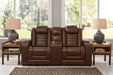 Backtrack Chocolate Power Reclining Loveseat with Console - U2800418 - Gate Furniture