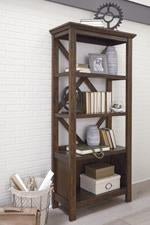 Baldridge Rustic Brown 75" Bookcase - Gate FurnitureBookcases