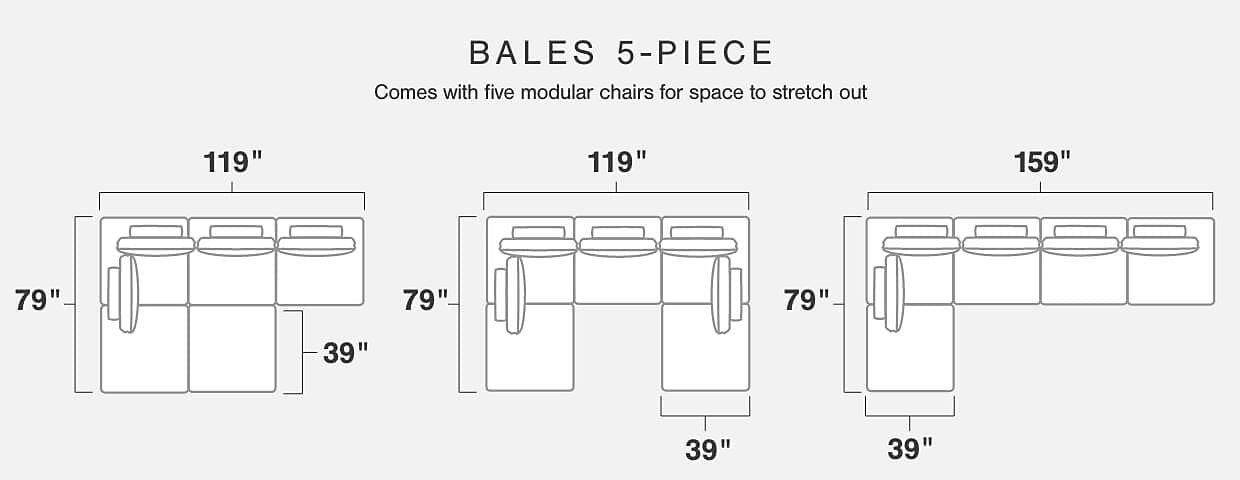 Bales 5-Piece Modular Seating - A3000244(5) - Gate Furniture