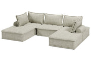 Bales Taupe 5 - Piece Modular Seating - Gate FurnitureSectional