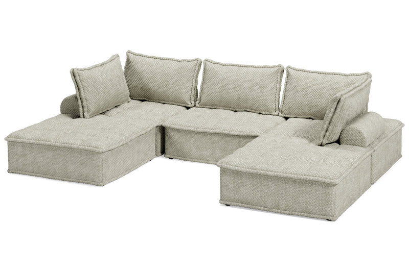 Bales Taupe 5 - Piece Modular Seating - Gate FurnitureSectional