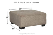 Ballinasloe Platinum Oversized Ottoman - Gate FurnitureOttoman